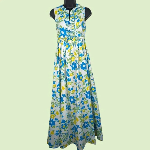 Handmade Sleeveless Floral Vintage Dress - Picture 1 of 11